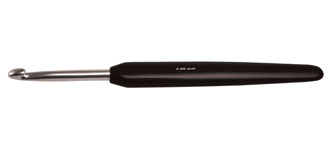 Алюминиевые крючки KnitPro Aluminum Silver с черными эргономическими ручками фото