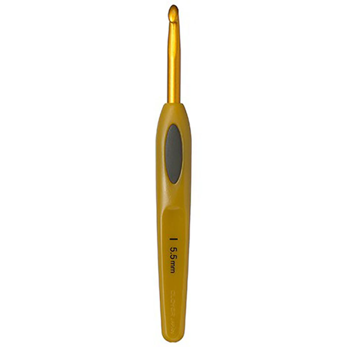 Крючок Clover Soft Touch с пластиковой ручкой, алюминий, 5,5 мм фото