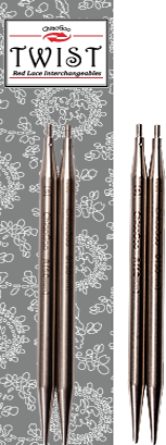 Съемные металлические спицы без лески ChiaoGoo TWIST Lace Tips, длина спицы 7.5 см фото
