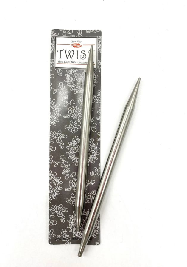 Съемные металлические спицы без лески ChiaoGoo TWIST Lace Tips, длина спицы 7,5 см, размер 1,5 мм. Арт.7503-000 фото