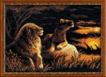 Набор для вышивания крестом «Львы в саванне» (1142) 40х30см фото