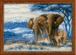 Набор для вышивания крестом «Слоны в саванне» (1144) 40х30см фото